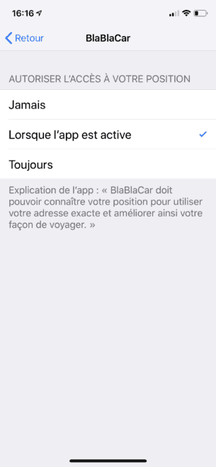 Parfois ce menu - évitez "toujours" pour certaines application