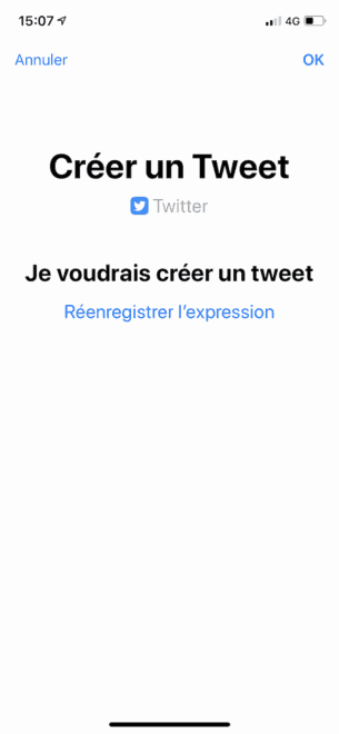 Dans l'app Raccourcis