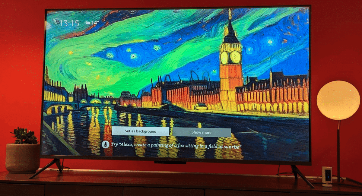 Image généré sur la base d'une photo de Big Ben associé à des aurores boréales avec le style Van Gogh - (image : Future / Hamish Hector)