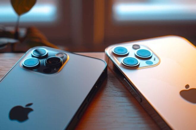 Image d'illustration. Deux modèles d'Apple iPhone