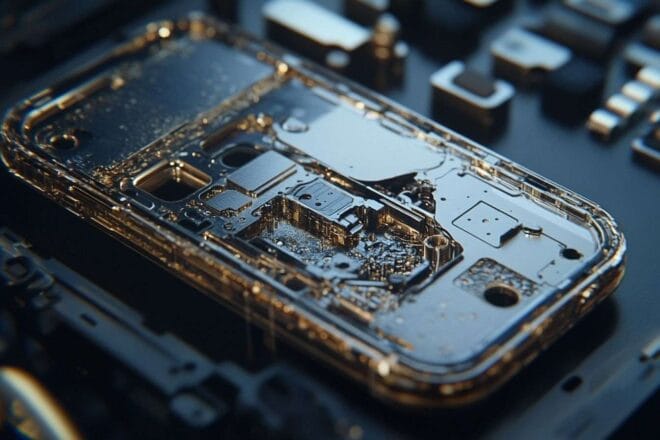 Image d'illustration. Impression détaillée de pièces d iphone