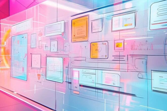 Image d'illustration. Session de brainstorming créative avec croquis colorés