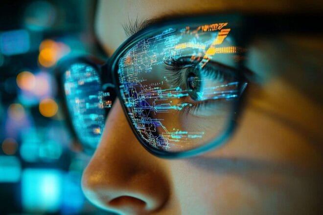 Gros plan d un écran numérique affichant des algorithmes complexes et des processus d apprentissage automatique