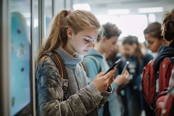 Étudiants utilisant des pochettes magnétiques sécurisées
