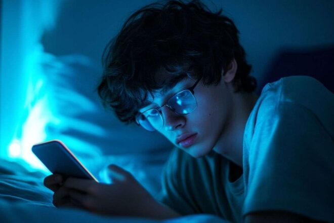 Adolescent seul dans sa chambre