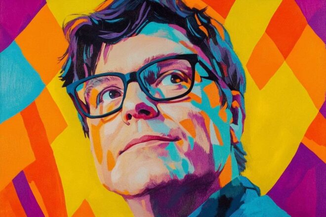 Portrait pop art vibrant de yann lecun