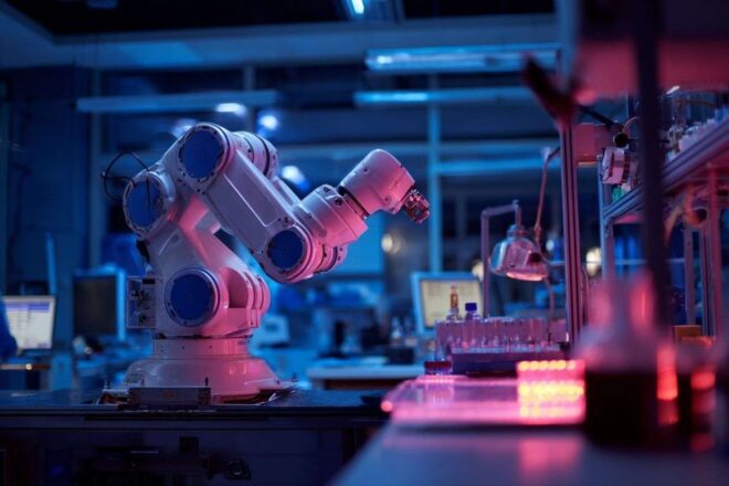 Vue dynamique d un laboratoire français high tech