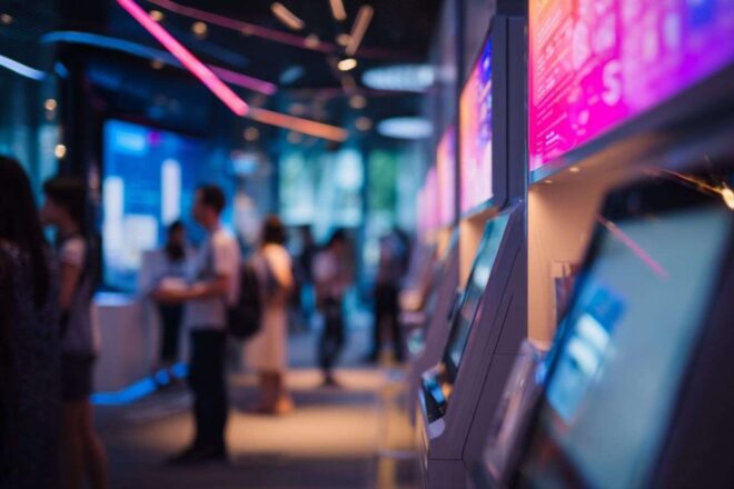 Environnement fintech lumineux et innovant