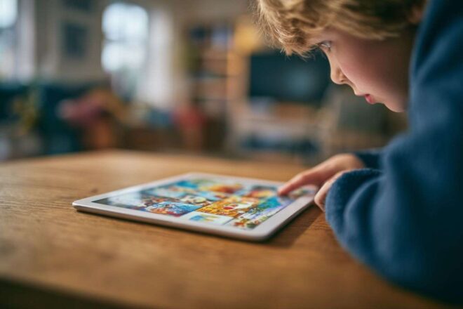 Gros plan tablette éducation colorée