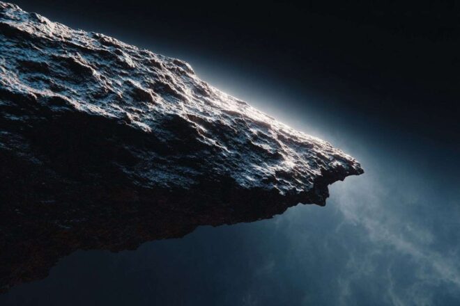 Perspective sur le bord d un astéroïde