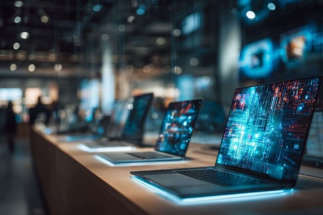 Vue réaliste d une boutique high tech