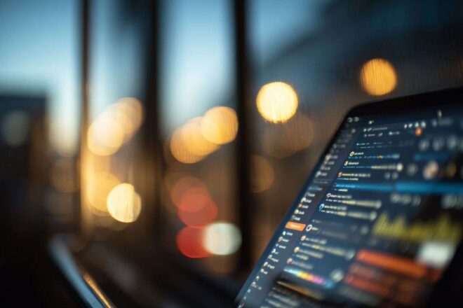 Connexions numériques dans une ambiance technologique avancée