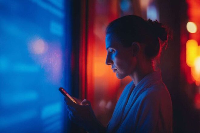 Interface utilisateur smartphone avec avertissements de sécurité