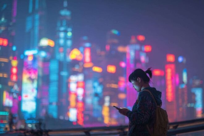 Skyline futuriste chinoise