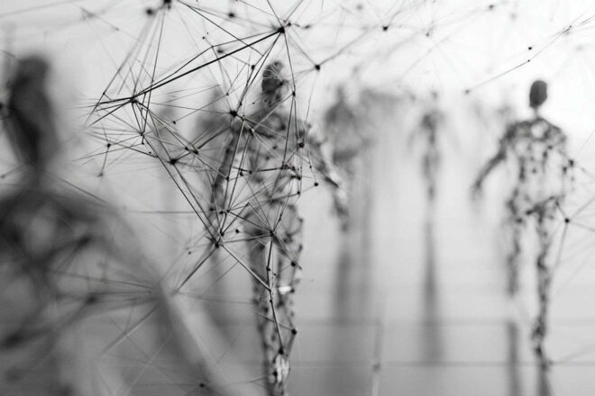 Abstract human connections and ai disruption