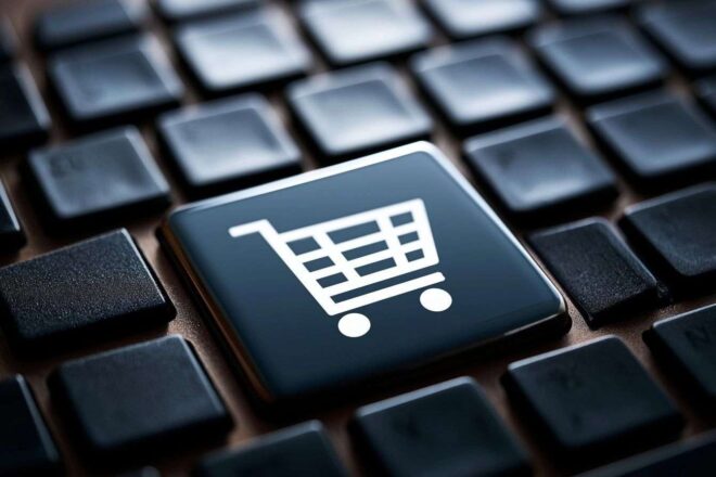 Icône de panier d achat numérique