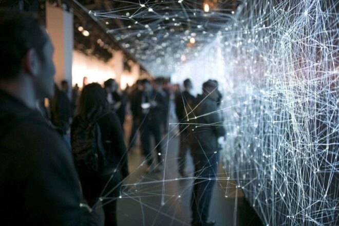 Réseau lumineux reliant des millions de personnes
