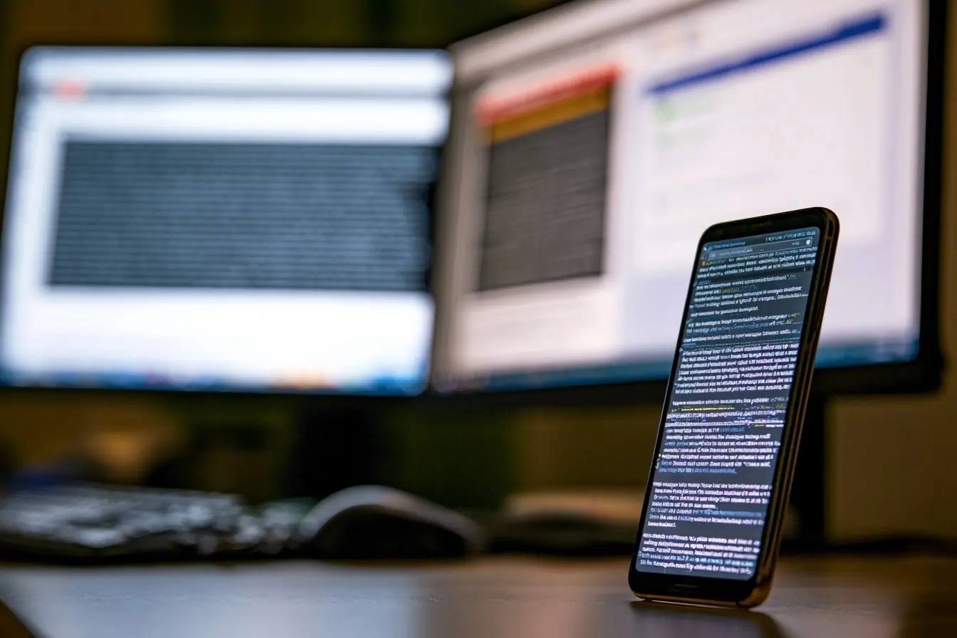 Smartphone et faux sites dans le meme cadre