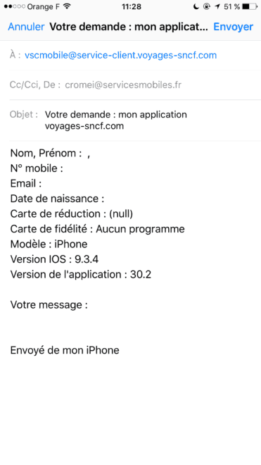 Email Pré-rempli