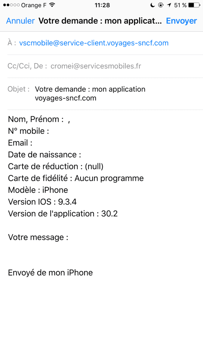 Email Pré-rempli