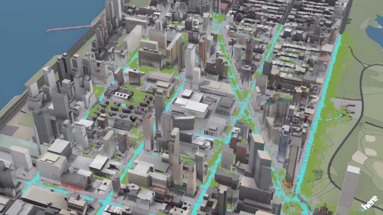 Carte HERE de la vile de NY pour installer les antennes 5G