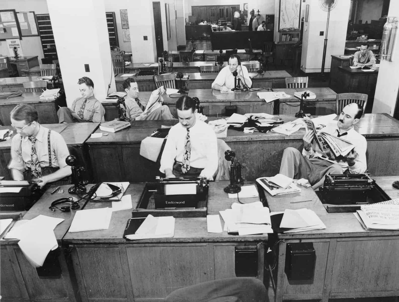 Illustration. Un bureau "old school".