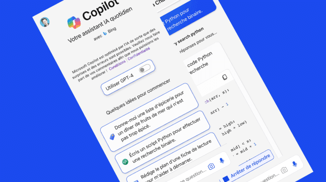 L’application Copilot sur les plateformes iOS et Android