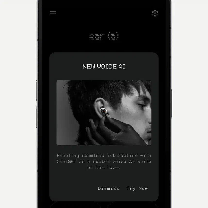 Utilisez votre voix pour accéder à ChatGPT avec Ear et Ear (a), où que vous soyez. Configuration via l’application Nothing X