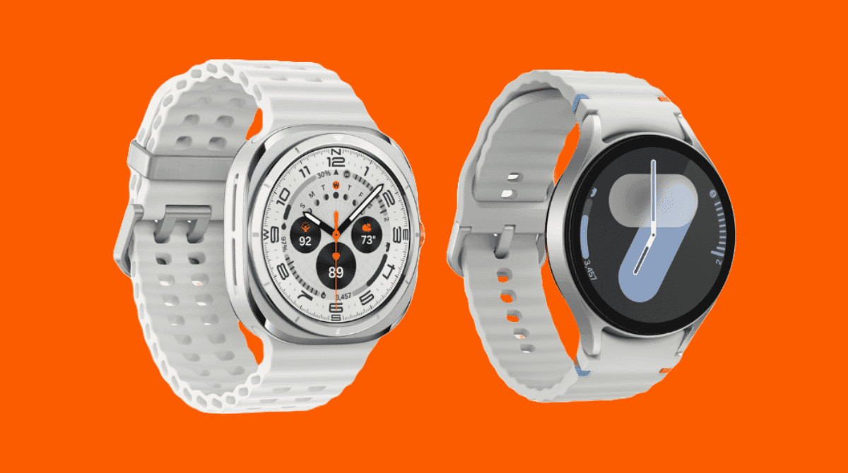 Galaxy Watch Ultra (gauche) - Galaxy Watch7 (droite)