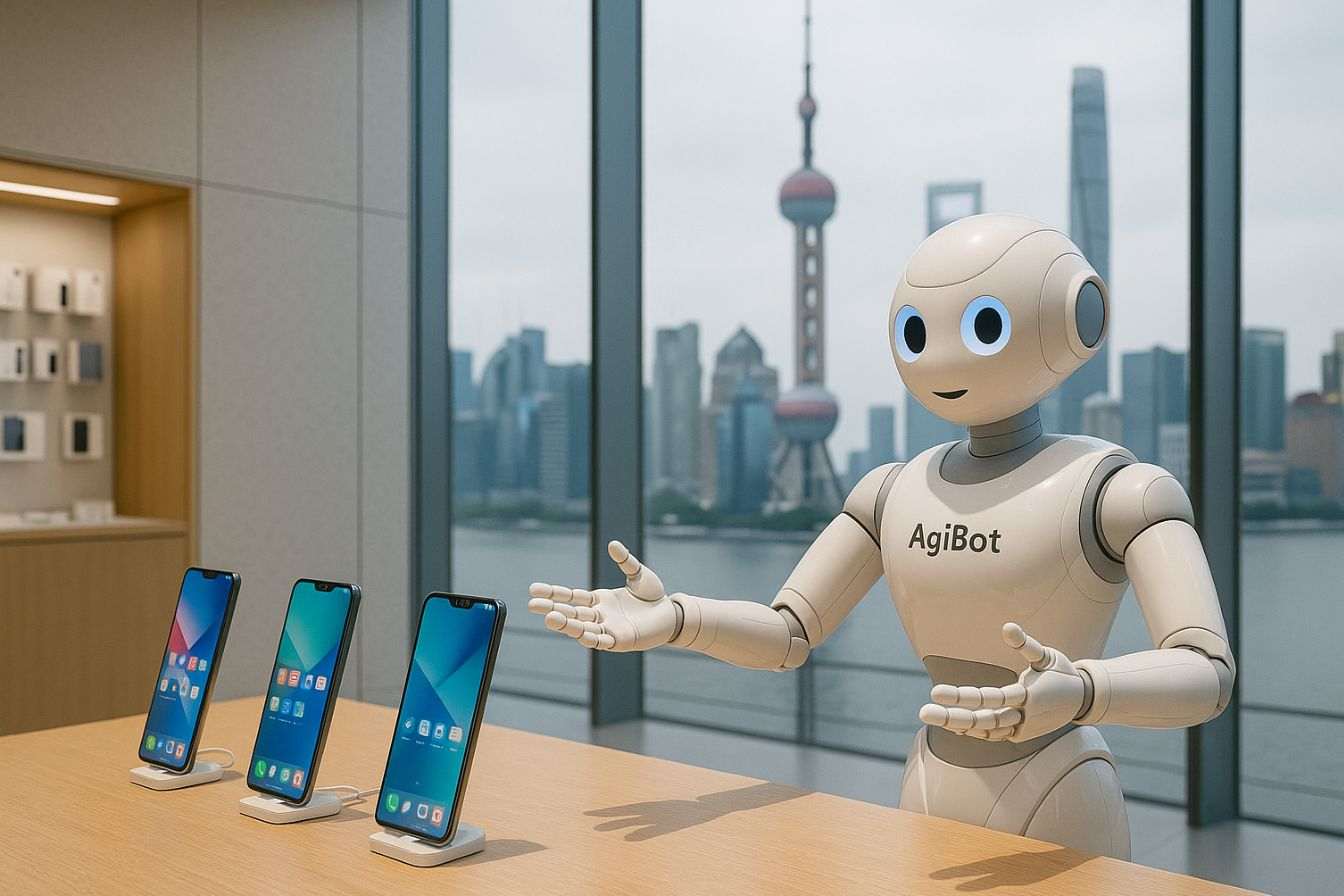 Image d'illustration. Humanoid Sales Smartphone