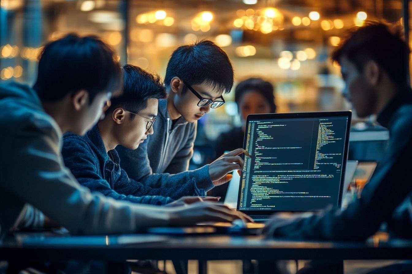Image d'illustration. Développeurs en chine collaborant sur des solutions logicielles innovantes
