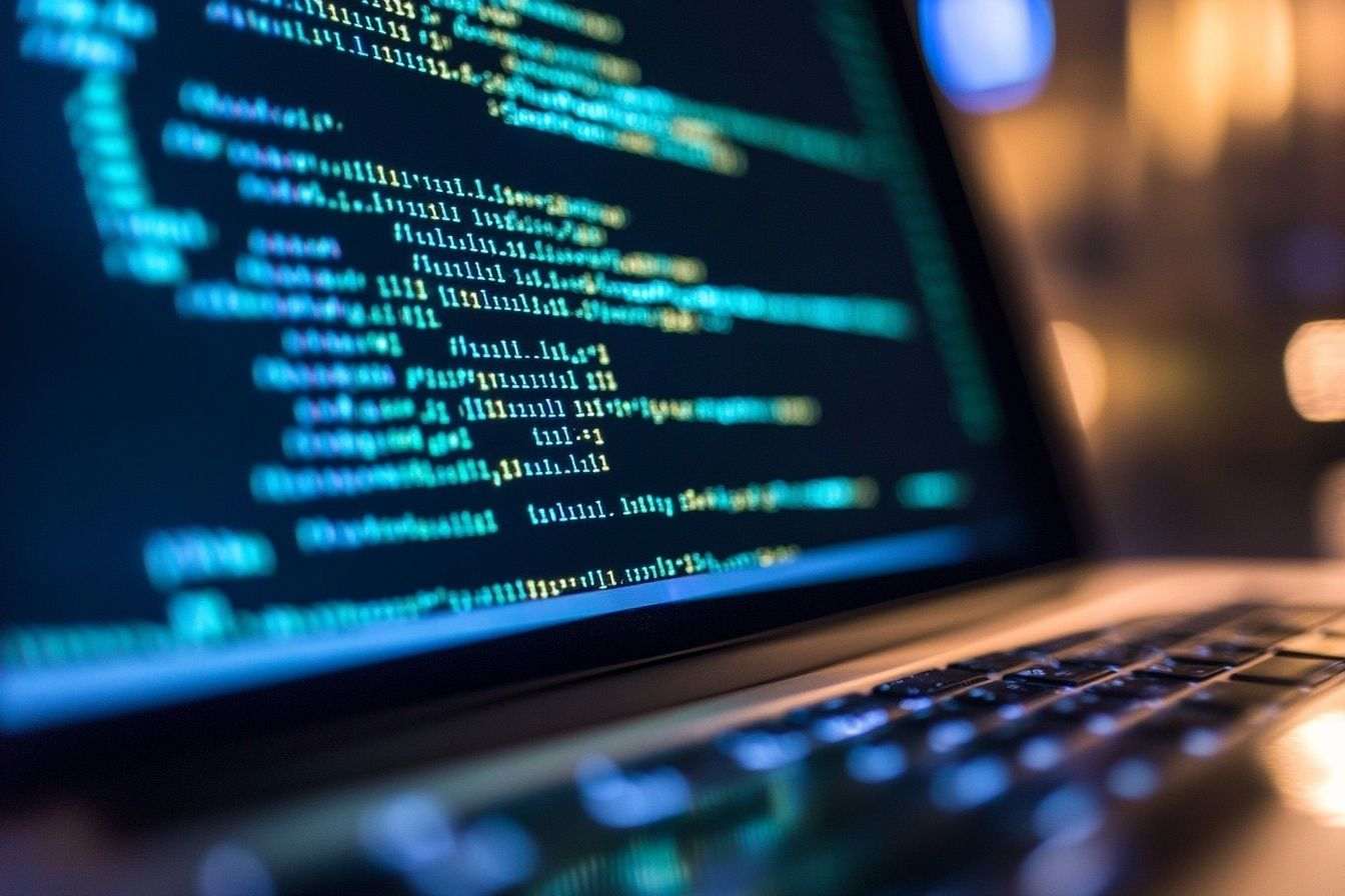 Écran d ordinateur avec code