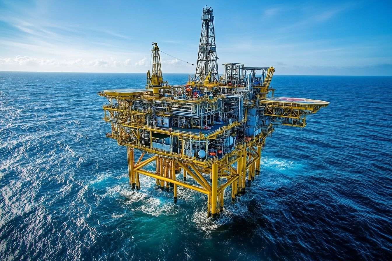 Image d'illustration. Vue aérienne d une plateforme offshore