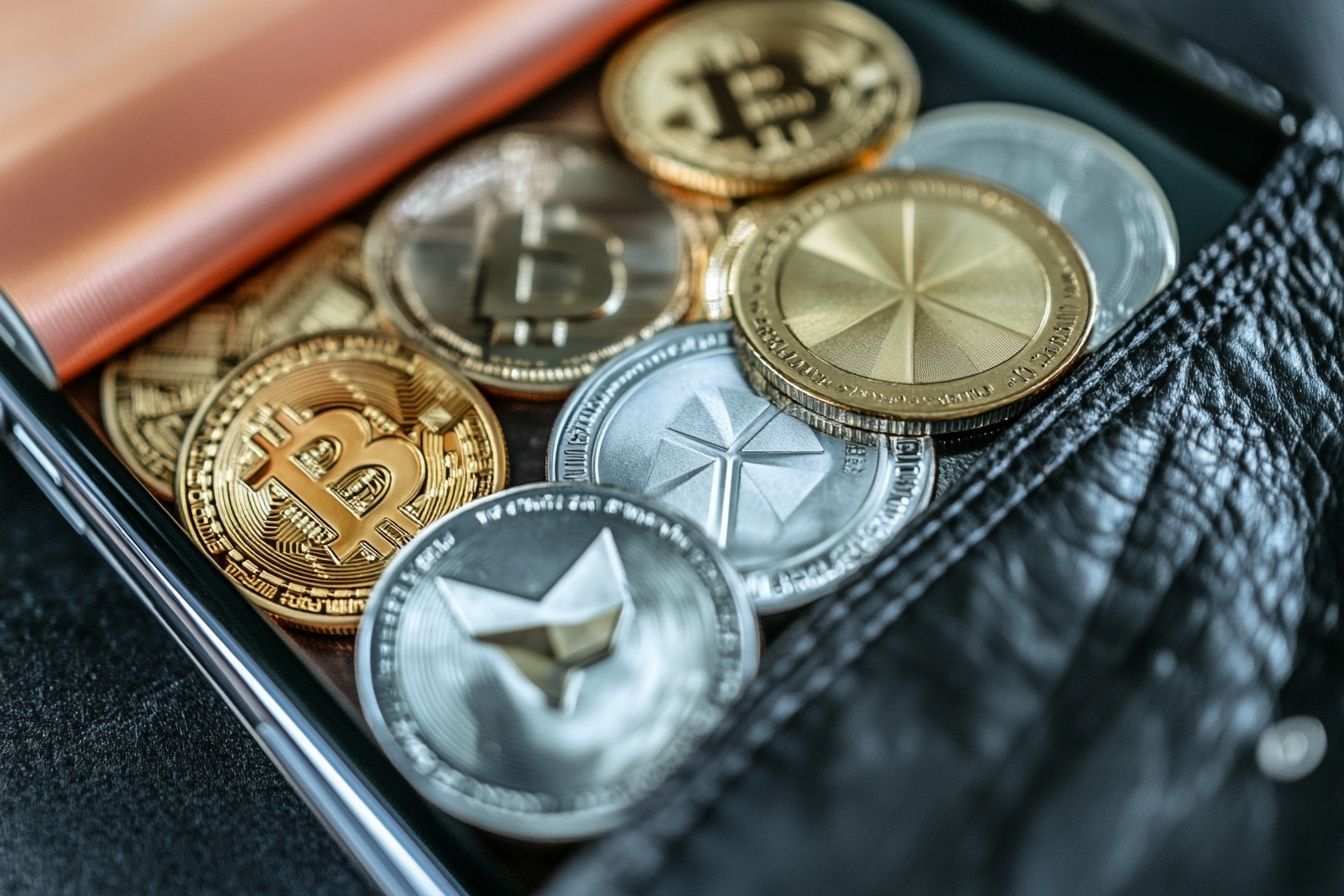 Portefeuille numérique de cryptomonnaies sur smartphone