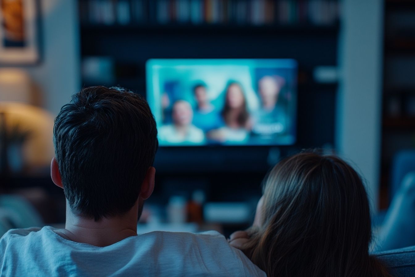 Série captivante sur écran d ordinateur en gros plan