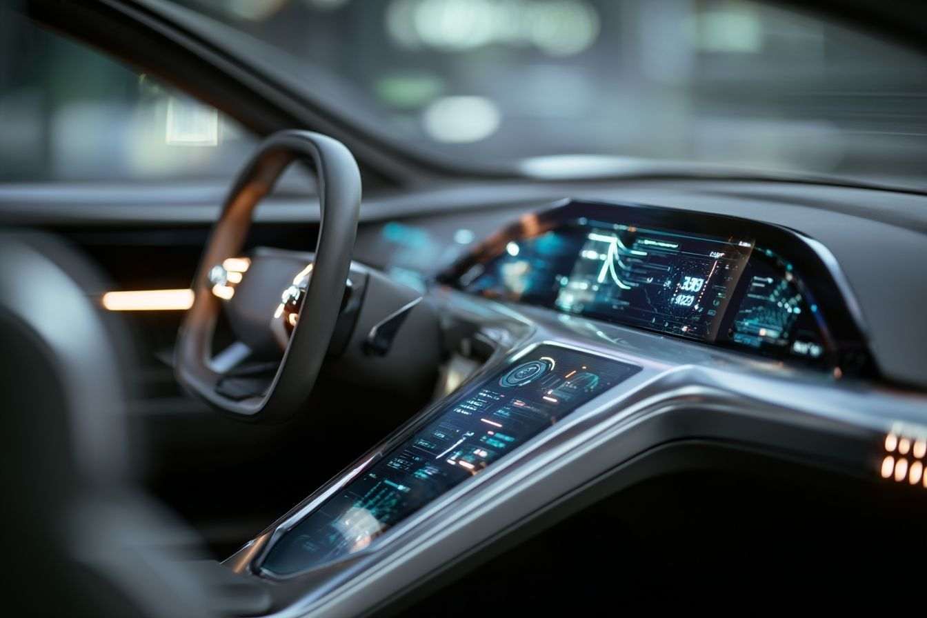 Intérieur de voiture futuriste