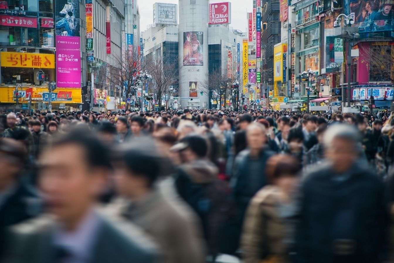 Vue panoramique sur une rue animée de tokyo
