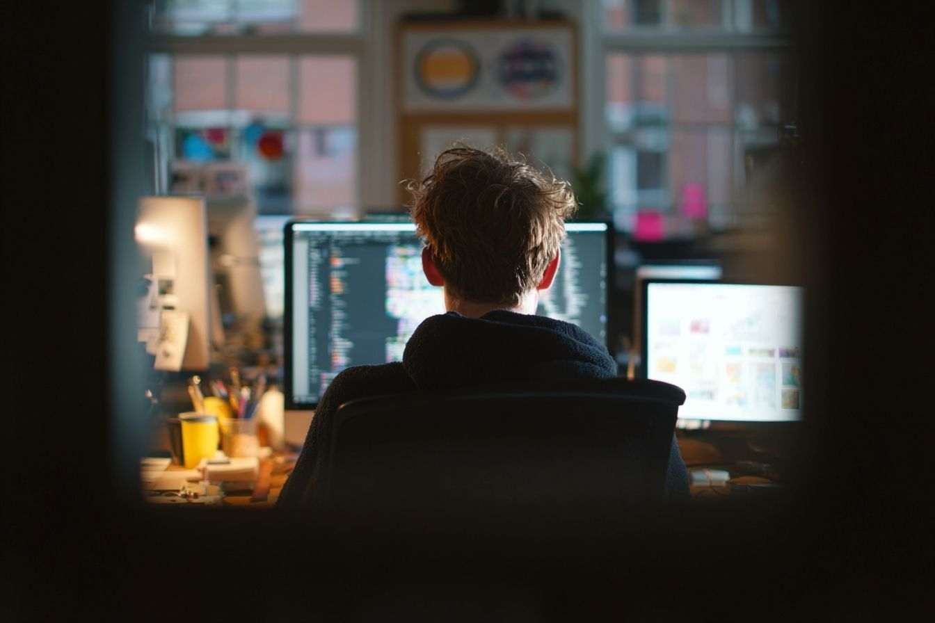 Espace de travail lumineux avec art inspirant