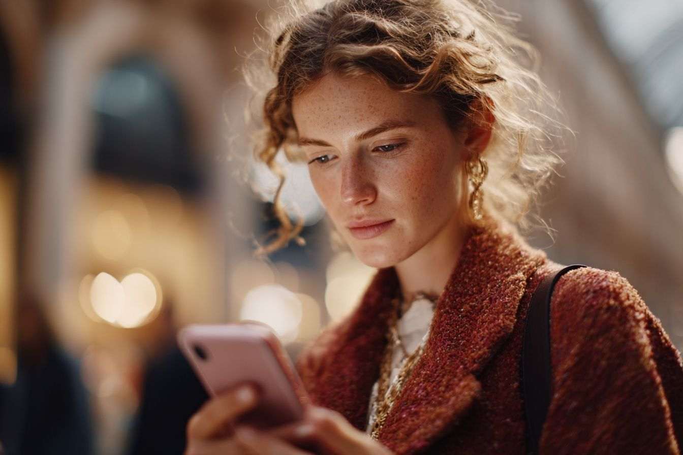 Gros plan d un jeune adulte utilisant une application de shopping sur smartphone