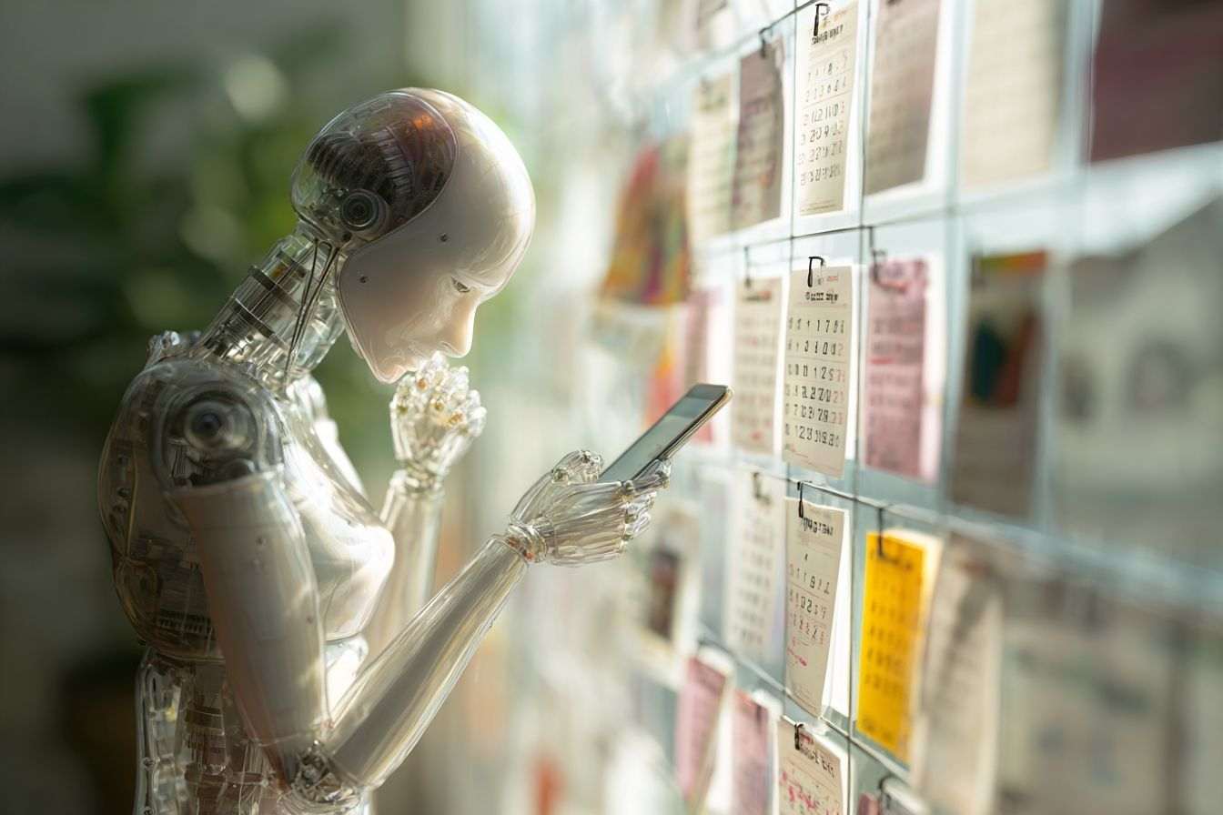 Lumière naturelle douce sur une figure ia translucide