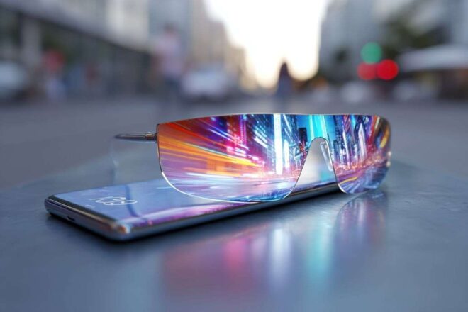 Smartphone futuriste avec Écran oled courbé
