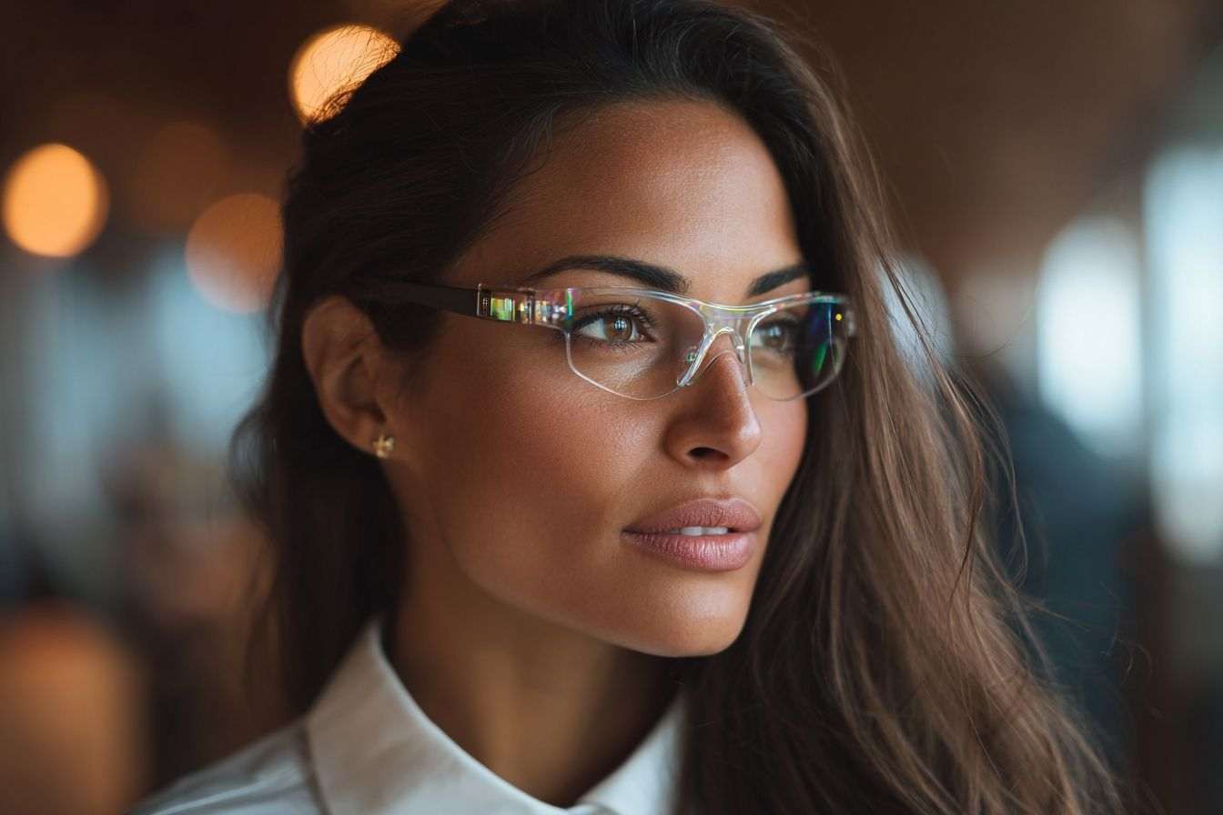 Élégance moderne avec lunettes discrètes