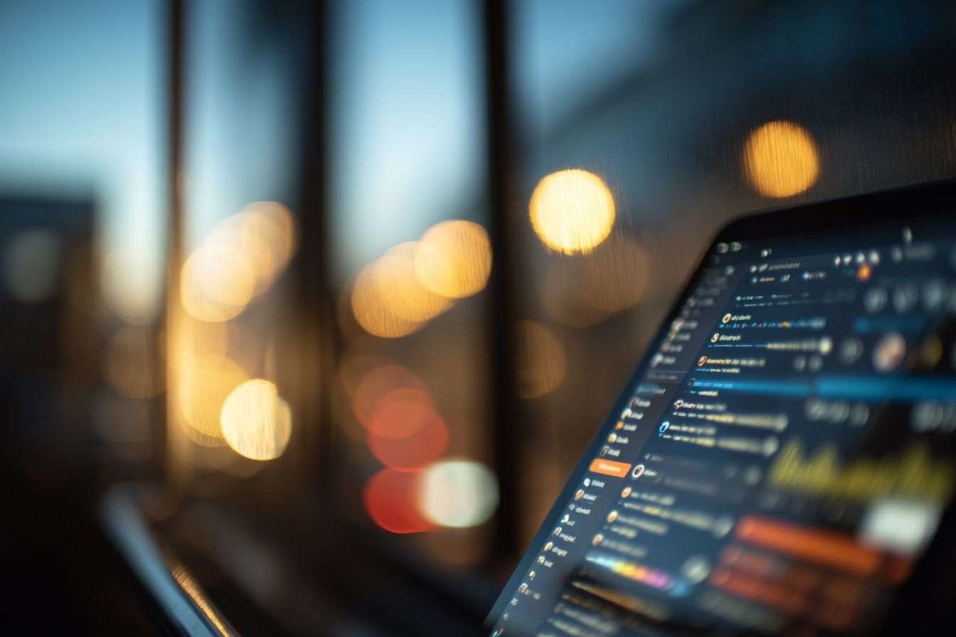 Connexions numériques dans une ambiance technologique avancée