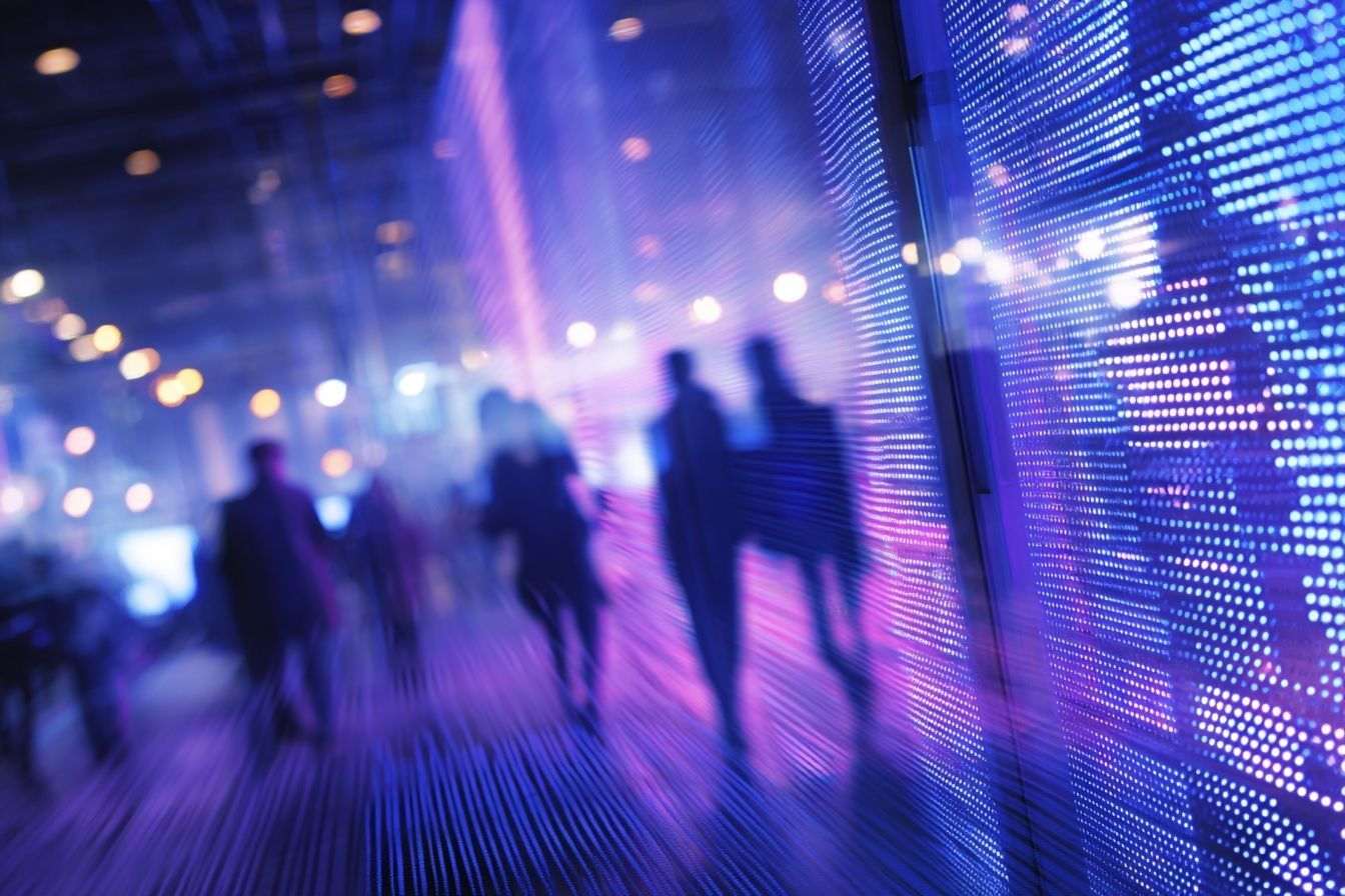 Réseau télécom futuriste Éclairé
