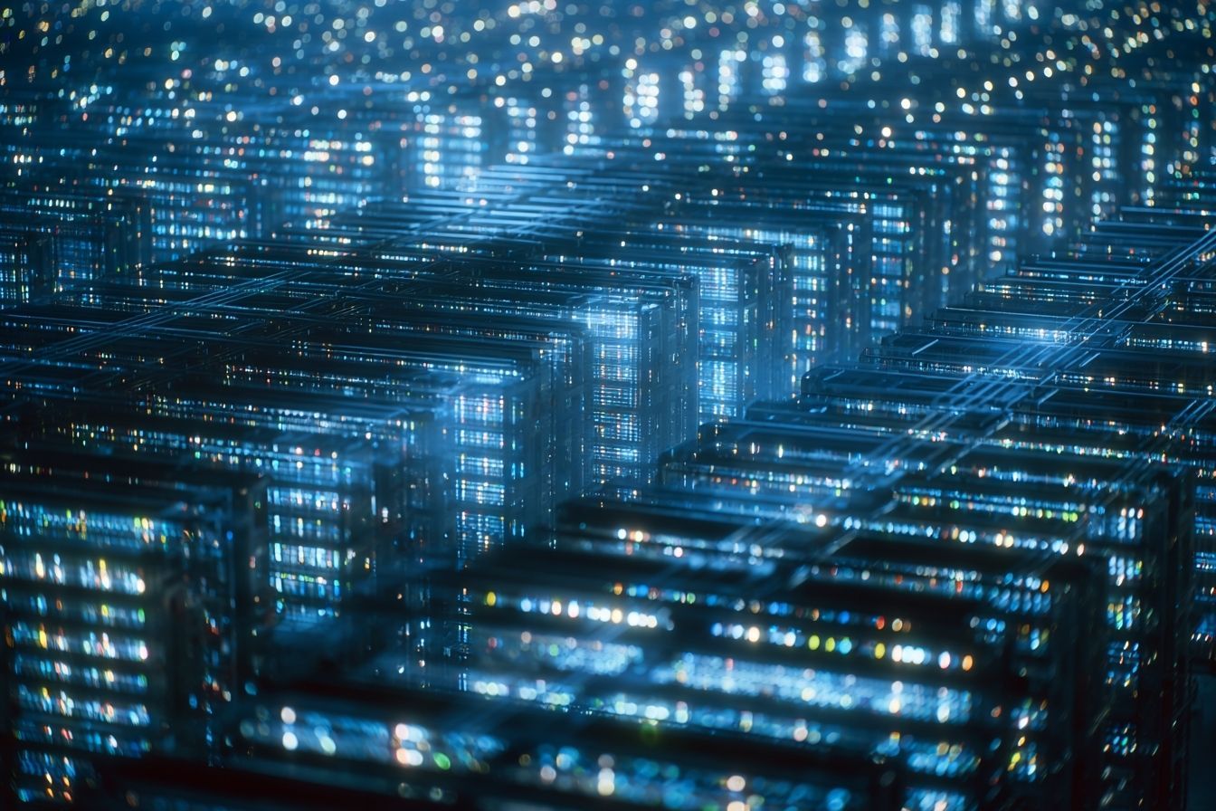 Vue aérienne du centre de données futuriste en chine