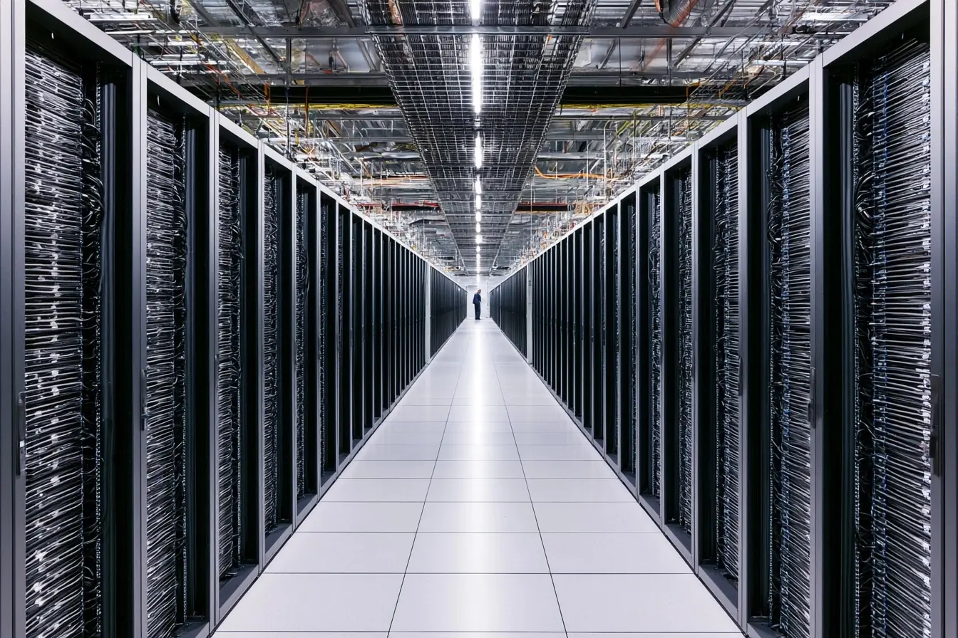 Grande salle de datacenter et baies