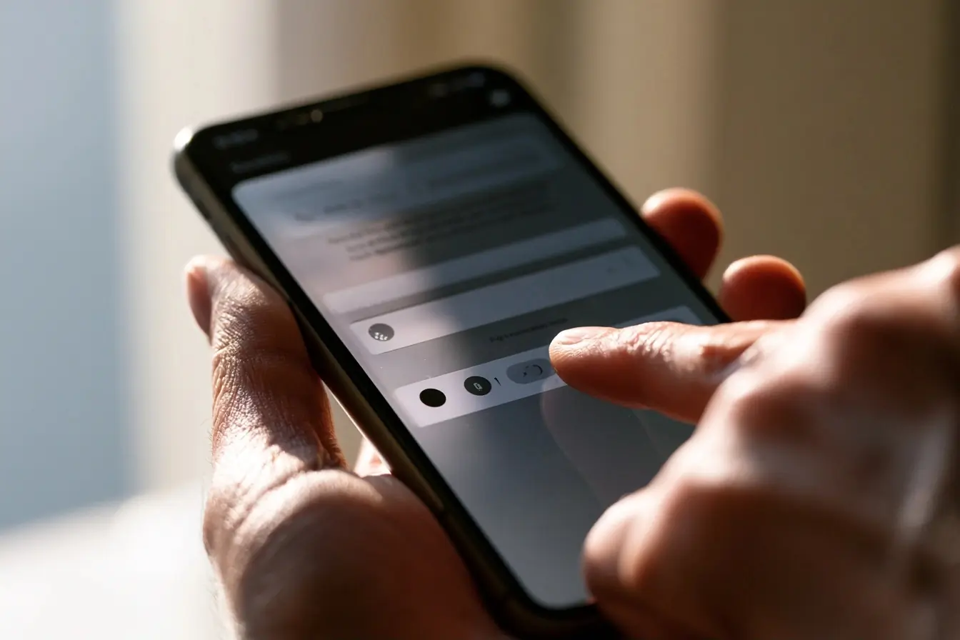 Date modifiee sur ecran de smartphone