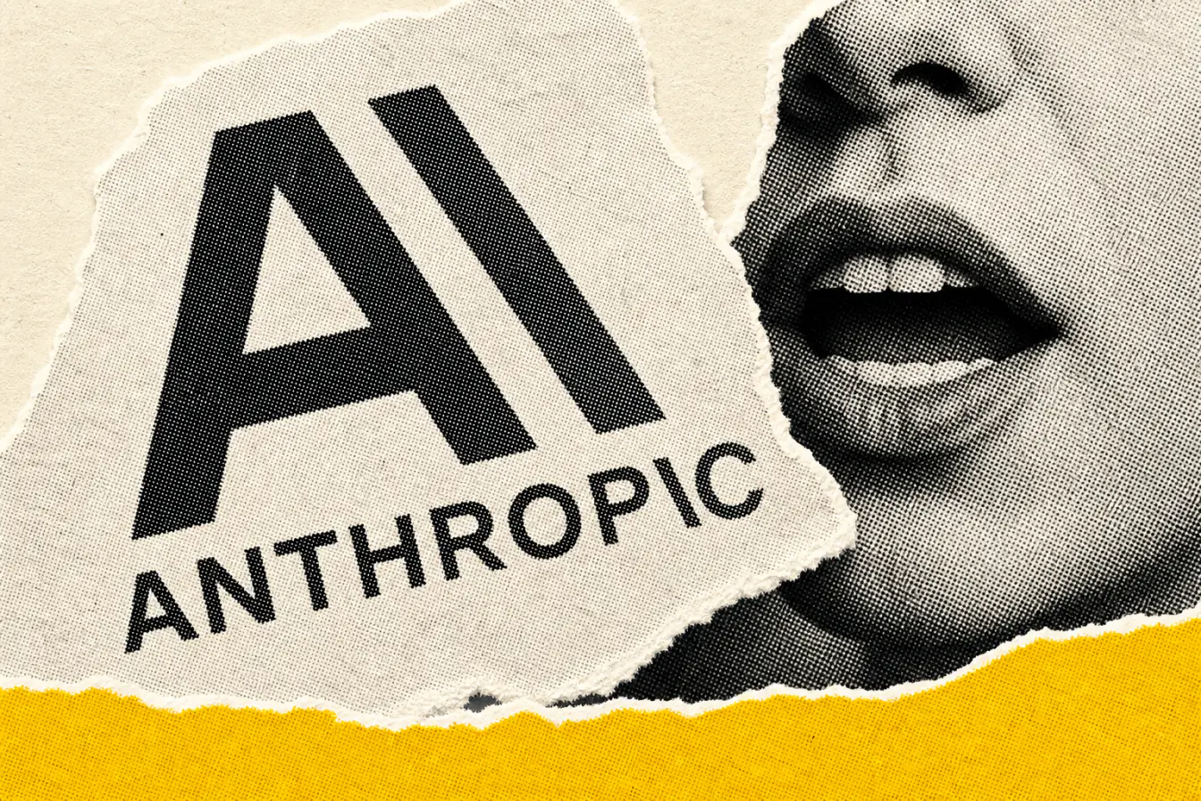Logo Anthropic serrant une bouche parlante