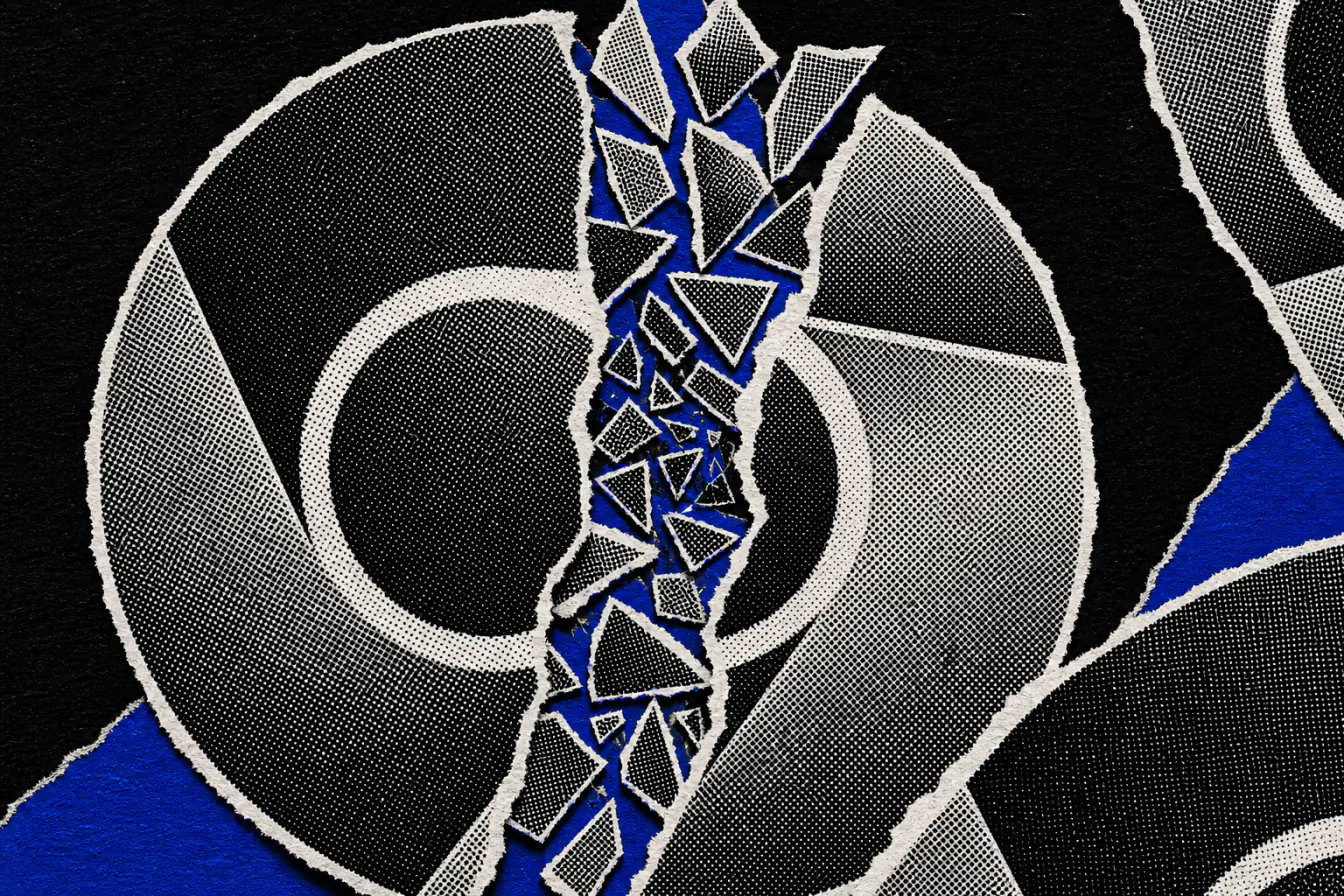 Logo Chrome déchiré en très gros plan