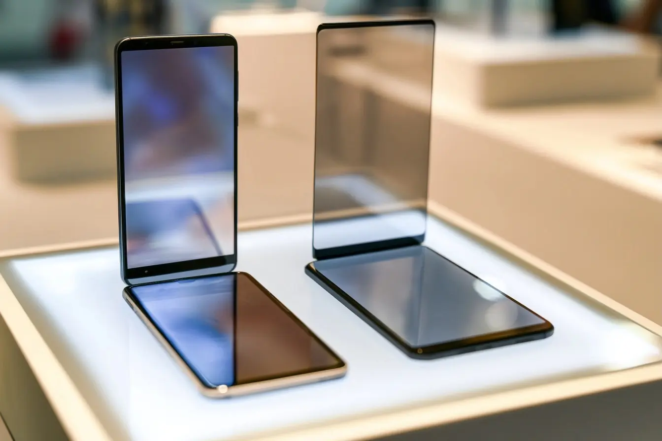 Deux smartphones comparent leurs bordures